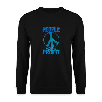 Les droits de l'homme avant la paix - Sweat-shirt Unisexe - noir - Devant - Alina (178cm) & Michal (187cm)