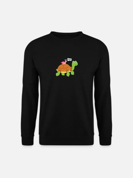Wheee! Lumaca cavalcando tartaruga adorabile animale - Felpa unisex - nero