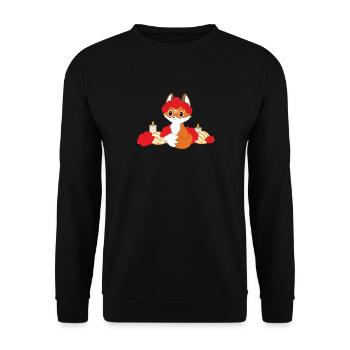 Yoga Fox T-Shirt - Fox TShirt with candles - Unisex Sweatshirt - black - Front - Alina (178cm) & Michal (187cm)