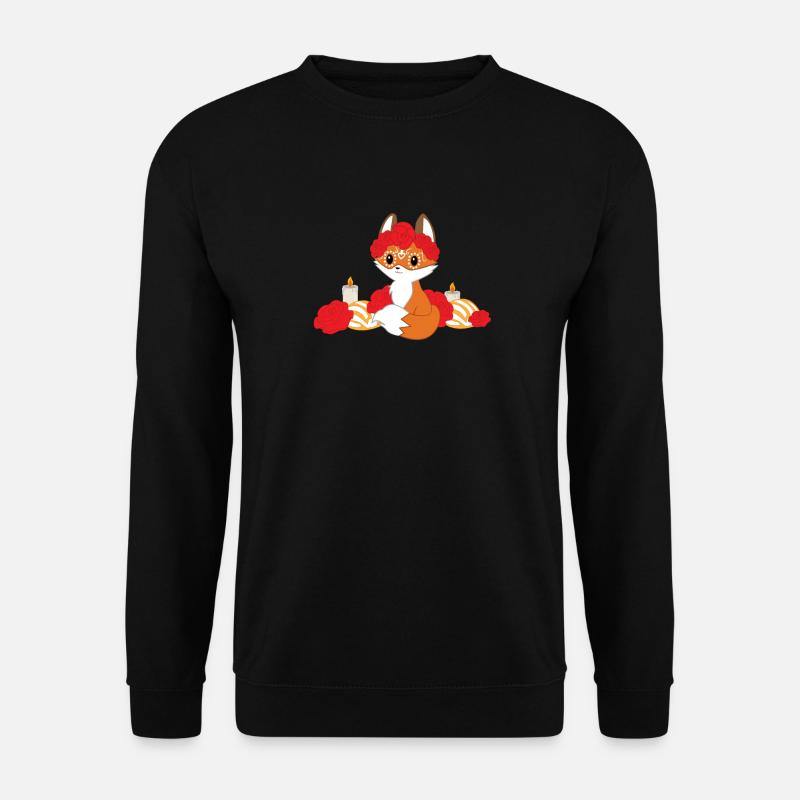 Joga Fuchs T-Shirt - Fuchs TShirt mit Kerzen - Unisex Pullover - Schwarz