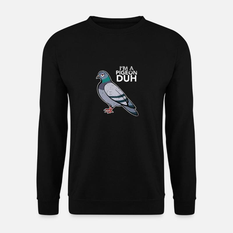 Lustige Taube Witzig Kropftaube Geschenk Vintage - Unisex Pullover - Schwarz