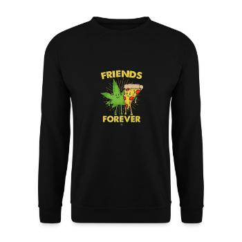 friends forever gift - Unisex Sweatshirt - black - Front - Alina (178cm) & Michal (187cm)