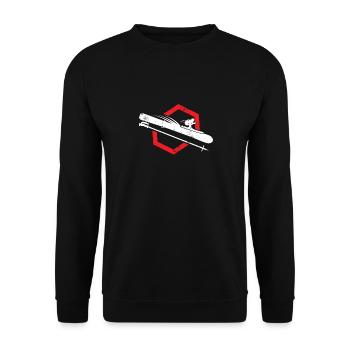 Ski Kinder Sport Langlauf Geschenk - Unisex Pullover - Schwarz - Vorne - Alina (178cm) & Michal (187cm)