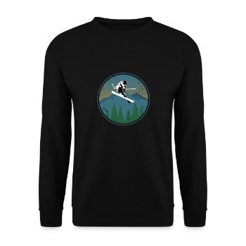Ski Kinder Geschenk Geburtstag Sport - Unisex Pullover - Schwarz - Vorne - Alina (178cm) & Michal (187cm)