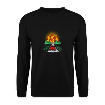 Mountain pizza gift - Unisex Sweatshirt - black - Front - Alina (178cm) & Michal (187cm)