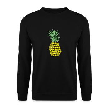 Disc Golf Ananas Geschenk - Unisex Pullover - Schwarz - Vorne - Alina (178cm) & Michal (187cm)