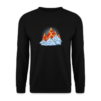 Pizza mountain gift - Unisex Sweatshirt - black - Front - Alina (178cm) & Michal (187cm)