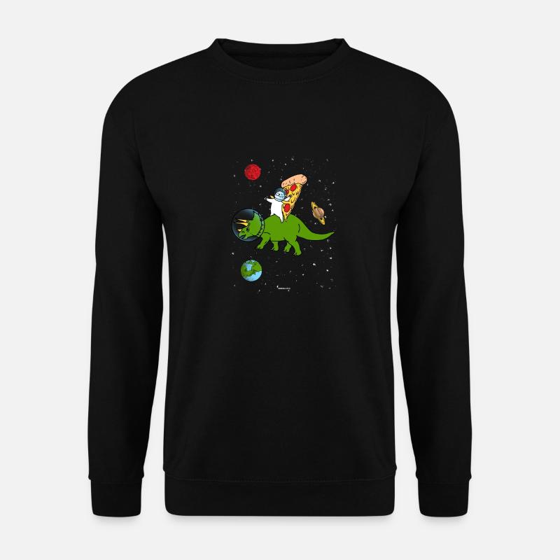 cat and dinosaur pizza gift - Unisex Sweatshirt - black