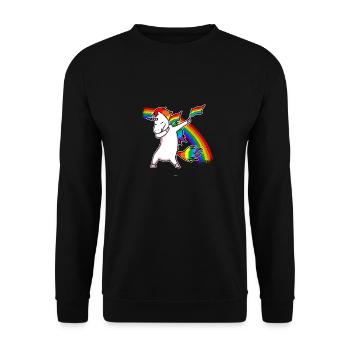 Unicorn LGBT gift - Unisex Sweatshirt - black - Front - Alina (178cm) & Michal (187cm)