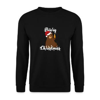 Ours de noel - Sweat-shirt Unisexe - noir - Devant - Alina (178cm) & Michal (187cm)
