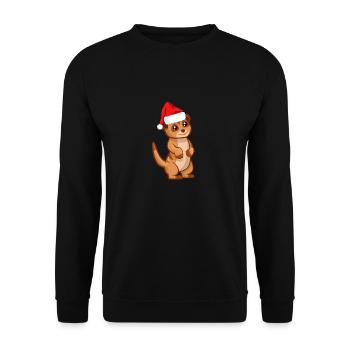 Suricate avec Bonnet de Noel / Bonnet de Noel - Sweat-shirt Unisexe - noir - Devant - Alina (178cm) & Michal (187cm)