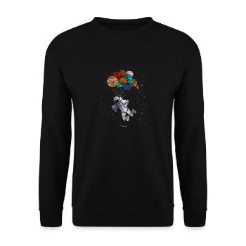 Astronautenplaneten Geschenk - Unisex Pullover - Schwarz - Vorne - Alina (178cm) & Michal (187cm)