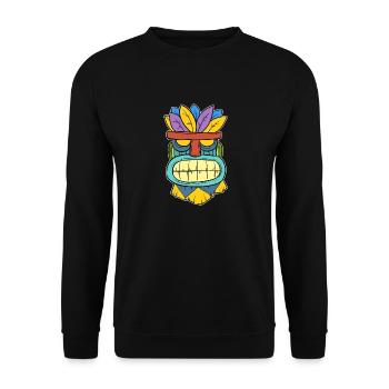 Masque Tikki Tiki Hawaii Hawaii Cadeau - Sweat-shirt Unisexe - noir - Devant - Alina (178cm) & Michal (187cm)