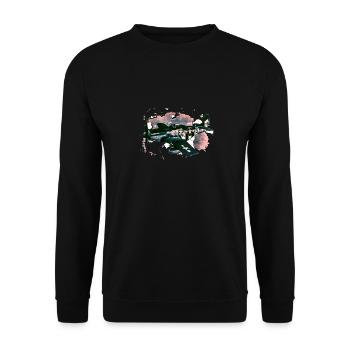 avions de chasse - Sweat-shirt Unisexe - noir - Devant - Alina (178cm) & Michal (187cm)
