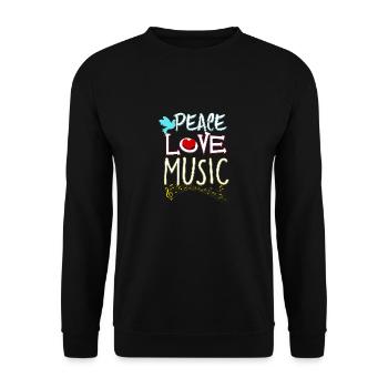 Niedliches Friedensliebes-Musik-Hippie-Hipster-Festival - Unisex Pullover - Schwarz - Vorne - Alina (178cm) & Michal (187cm)