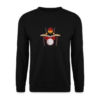 Funny emoji drummer design - Unisex Sweatshirt - black - Front - Alina (178cm) & Michal (187cm)