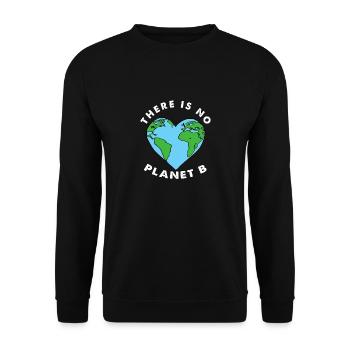 Planet B saying Science Gift Gift Idea - Unisex Sweatshirt - black - Front - Alina (178cm) & Michal (187cm)