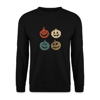 Cadeau rétro d'horreur citrouille d'halloween vintage - Sweat-shirt Unisexe - noir - Devant - Alina (178cm) & Michal (187cm)