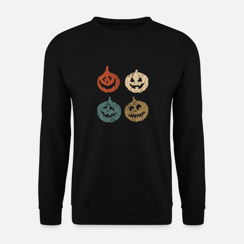 Vintage Retro Halloween Kürbis Horror Geschenk - Unisex Pullover - Schwarz