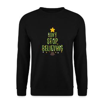 Hör nicht auf zu Glauben - Weihnachten, Tannenbaum - Unisex Pullover - Schwarz - Vorne - Alina (178cm) & Michal (187cm)