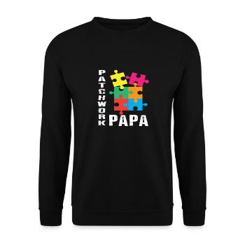 Patchwork Papa - Unisex Pullover - Schwarz - Vorne - Alina (178cm) & Michal (187cm)