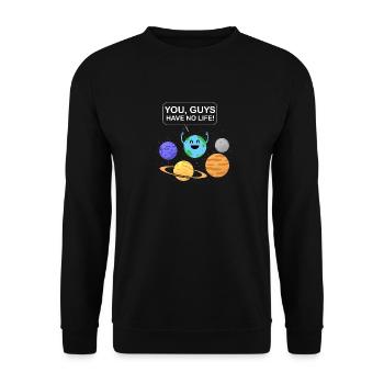 funny earth gift - Unisex Sweatshirt - black - Front - Alina (178cm) & Michal (187cm)