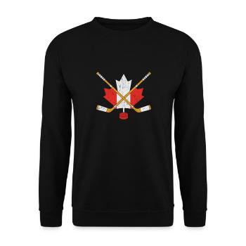 Hockey Canada Gift Kids Christmas - Unisex Sweatshirt - black - Front - Alina (178cm) & Michal (187cm)