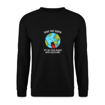 Rette das Erdgeschenk - Unisex Pullover - Schwarz - Vorne - Alina (178cm) & Michal (187cm)