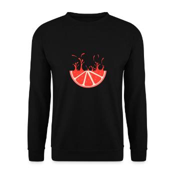 Grapefruit's Gift Oranges Bitter Round - Unisex Sweatshirt - black - Front - Alina (178cm) & Michal (187cm)