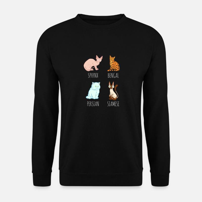 Katzen T-Shirt - Unisex Pullover - Schwarz