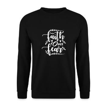 Jesus Christus Jesus Fisch Present Religion Bibel - Unisex Pullover - Schwarz - Vorne - Alina (178cm) & Michal (187cm)
