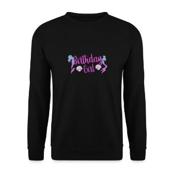 fille d'anniversaire sirène - Sweat-shirt Unisexe - noir - Devant - Alina (178cm) & Michal (187cm)