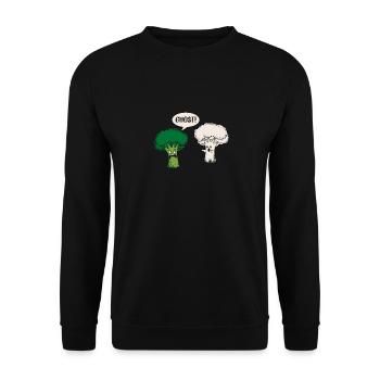 Funny Broccoli Cauliflower Ghost Ghost Gift - Unisex Sweatshirt - black - Front - Alina (178cm) & Michal (187cm)