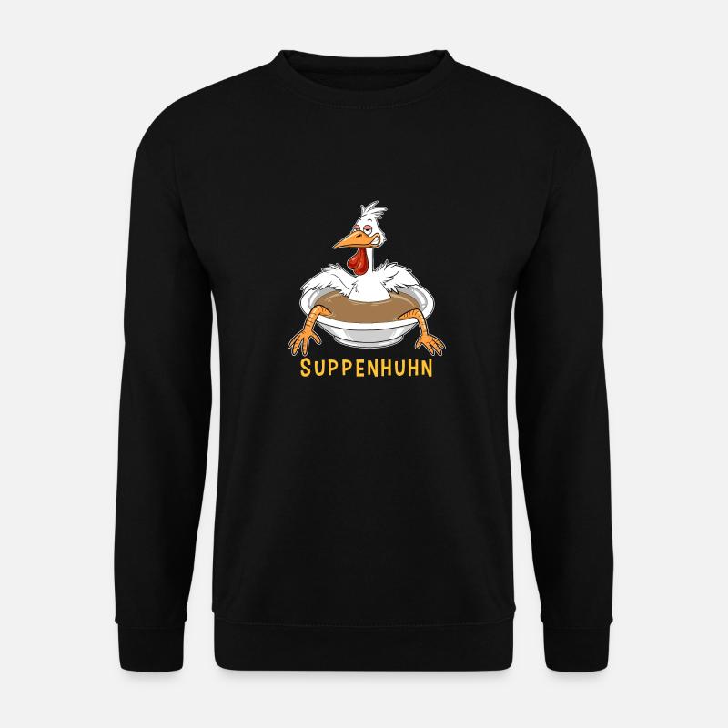 Suppen Huhn Suppenhuhn Gockel Eintopf Geschenk - Unisex Pullover - Schwarz