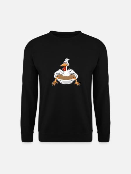 Suppenhuhn Suppe Huhn Gockel Eintopf Geschenk - Unisex Pullover - Schwarz
