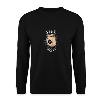 envoyer des aliments cadeau - Sweat-shirt Unisexe - noir - Devant - Alina (178cm) & Michal (187cm)