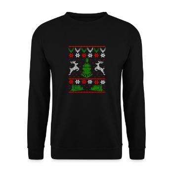 Cadeau de train de chemin de fer · Noël laid - Sweat-shirt Unisexe - noir - Devant - Alina (178cm) & Michal (187cm)