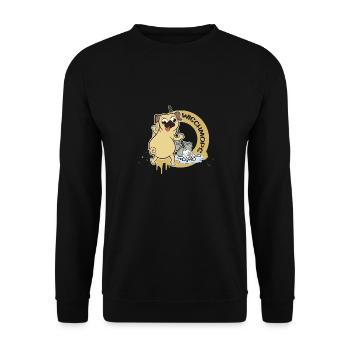 Mop Wipe Dogs Household Dog Pug Gift - Unisex Sweatshirt - black - Front - Alina (178cm) & Michal (187cm)
