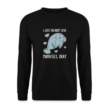 I Just Freakin Love Manatees Okay - Unisex Sweatshirt - black - Front - Alina (178cm) & Michal (187cm)