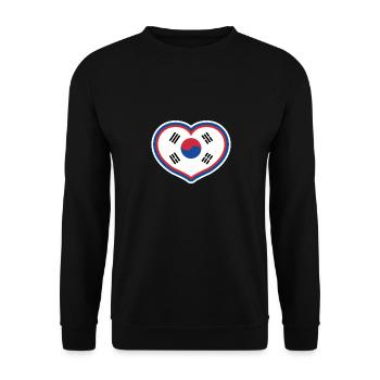 Korea South Korean Heart gift Christmas kids trave - Unisex Pullover - Schwarz - Vorne - Alina (178cm) & Michal (187cm)