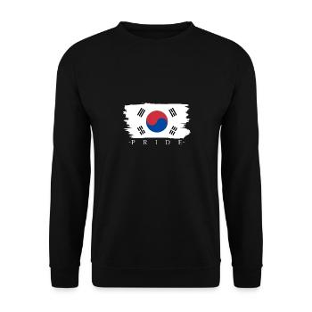North Korea South Korea Gift Flag Asia - Unisex Sweatshirt - black - Front - Alina (178cm) & Michal (187cm)