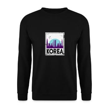 North Korea South Korea Asia gift Korea - Unisex Sweatshirt - black - Front - Alina (178cm) & Michal (187cm)