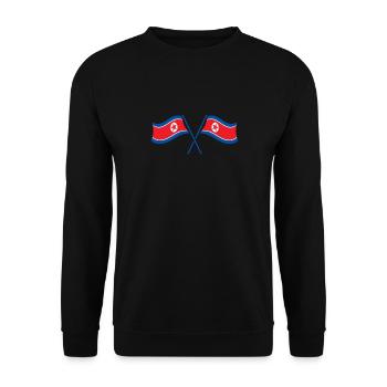 Nordkorea Südkorea Flagge Asien Fahne - Unisex Pullover - Schwarz - Vorne - Alina (178cm) & Michal (187cm)