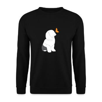 Bobtail - Butterfly - Gift - Unisex Sweatshirt - black - Front - Alina (178cm) & Michal (187cm)