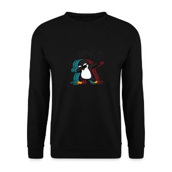 Dabbing penguin gift - Unisex Sweatshirt - black - Front - Alina (178cm) & Michal (187cm)