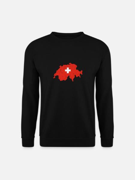 Schweiz Geschenk Käse Berge Flagge - Unisex Pullover - Schwarz