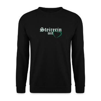 Steirerin avec cœur - Sweat-shirt Unisexe - noir - Devant - Alina (178cm) & Michal (187cm)