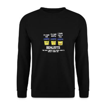 Pisse réaliste à moitié plein cadeau drôle vide - Sweat-shirt Unisexe - noir - Devant - Alina (178cm) & Michal (187cm)