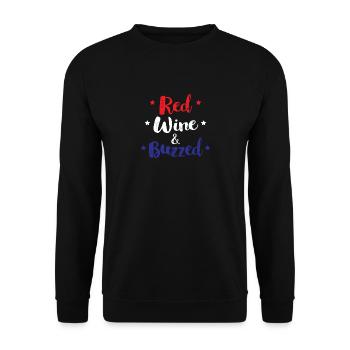 Red Wine And Buzzed Funny 4th Of July - Unisex Sweatshirt - black - Front - Alina (178cm) & Michal (187cm)