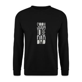 Bald ein Papa Geschenk Weihnachten Schwanger - Unisex Pullover - Schwarz - Vorne - Alina (178cm) & Michal (187cm)